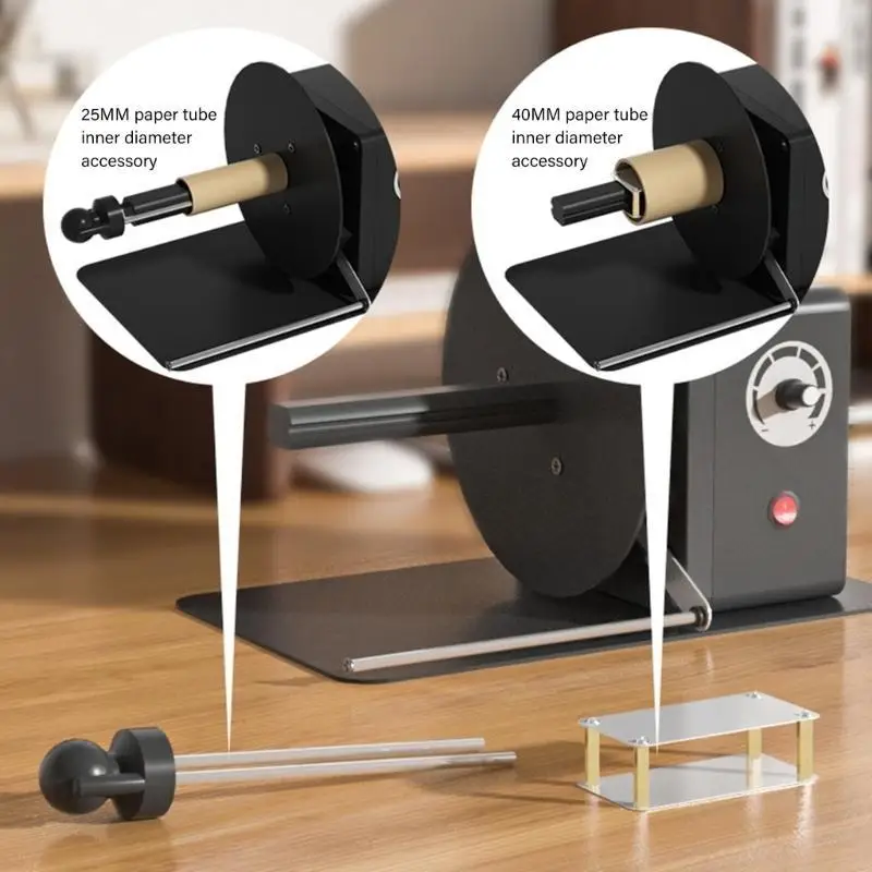 Herramienta rebobinadora etiquetas calidad comercial Y1UB, equipo oficina acuerdo tubo 25mm y 40mm