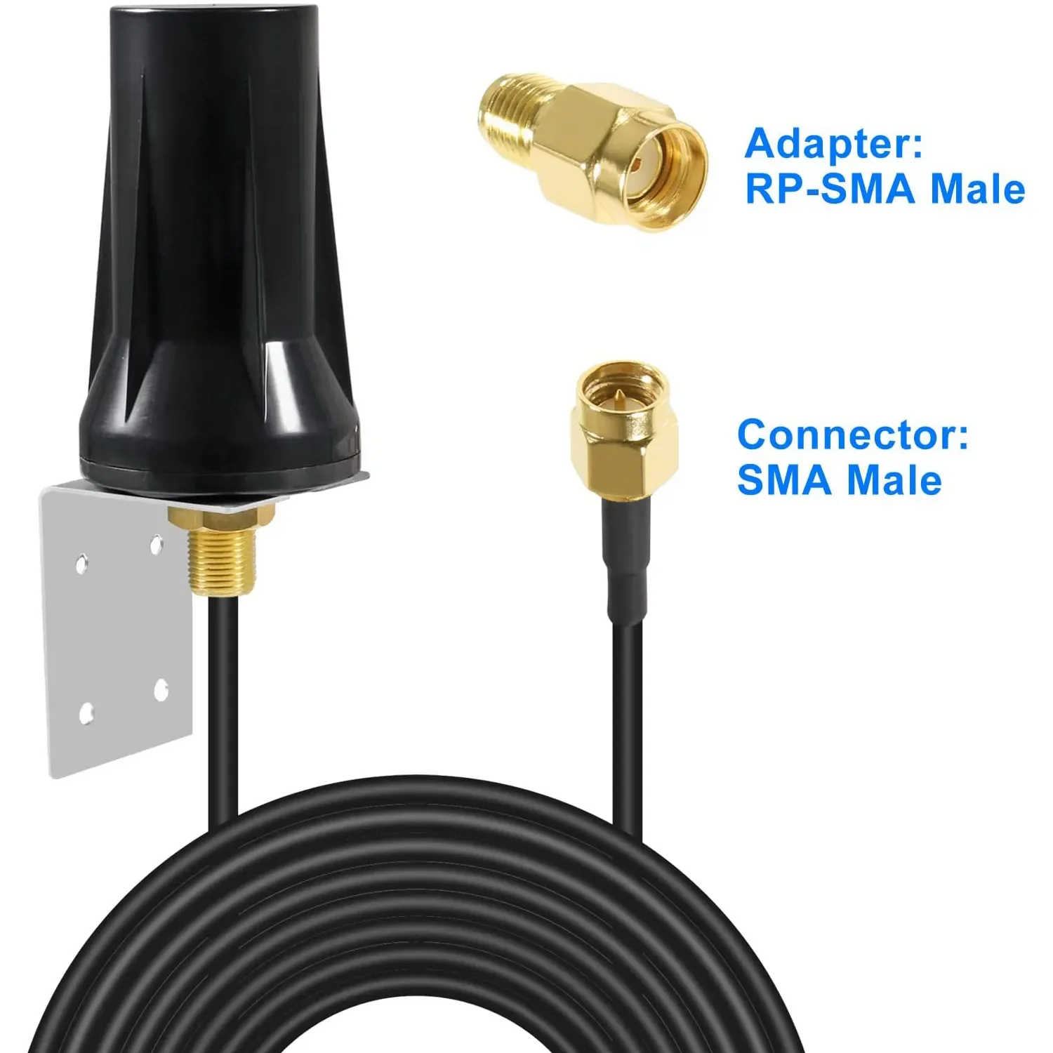 Antena impermeable de banda completa 5G para exteriores, amplificador de 600-5900MHz SMA macho para enrutador, módem de puerta, cámara de rastreo celular - imagen 3