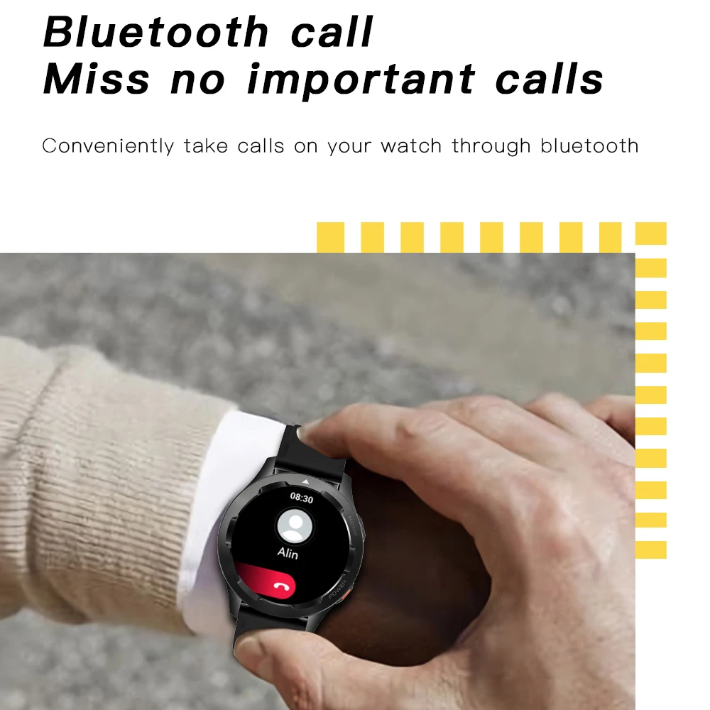 Reloj inteligente para hombre, llamada de diente azul, asistente de voz NFC, reproducción de música, temperatura, frecuencia cardíaca, prueba de oxígeno en sangre, reloj inteligente deportivo - imagen 2