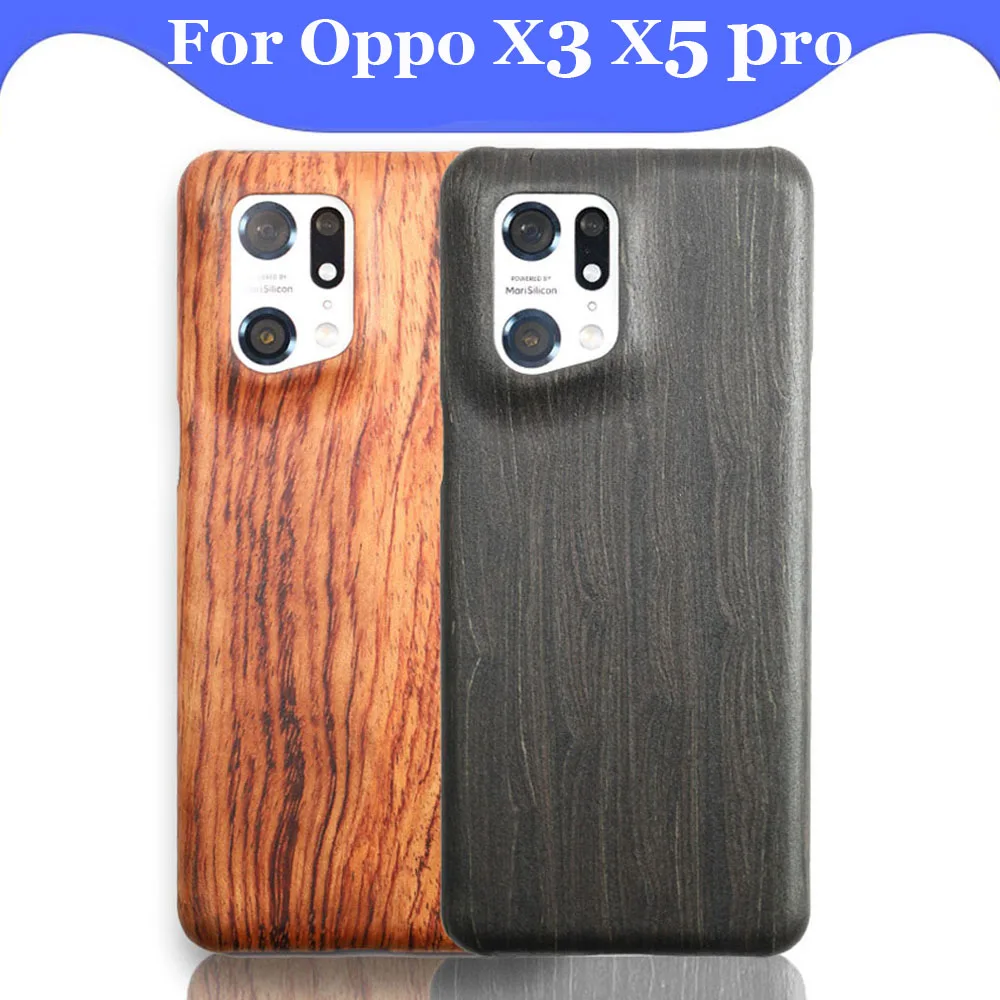 Madera genuina para Oppo Find X5 Pro X3 Pro funda palisandro negro albaricoque madera de nogal Kevlar funda protectora para Oppo X3 X3Pro X5Pro - imagen 2