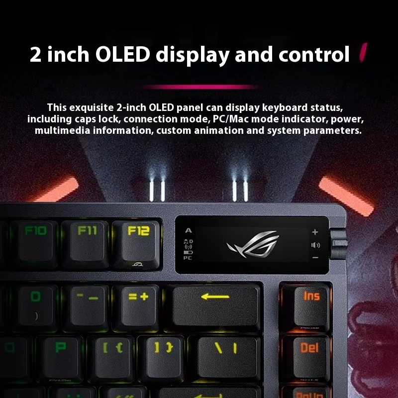 ASUS ROG Nightmare-Teclado mecánico inalámbrico NX, enchufe caliente, personalizado, con cable, Bluetooth, tercer examen simulado PBT - imagen 5