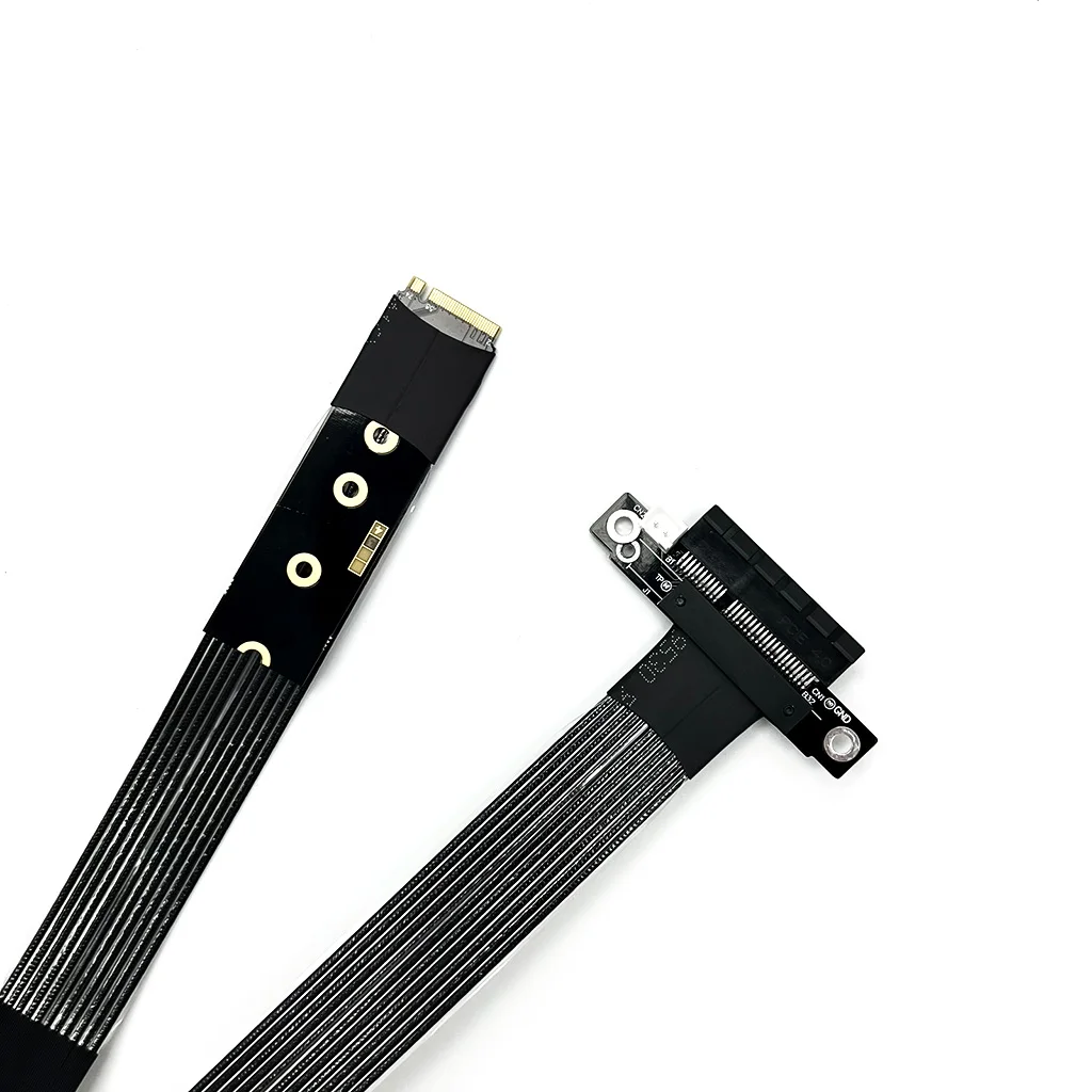 Para NVMe M.2 a PCI Express 5,0 x4 Cable de extensión Cable plateado de alta velocidad GEN5 PCIe 5,0 4X a M.2 para NVMe 2242 2280 SSD - imagen 2