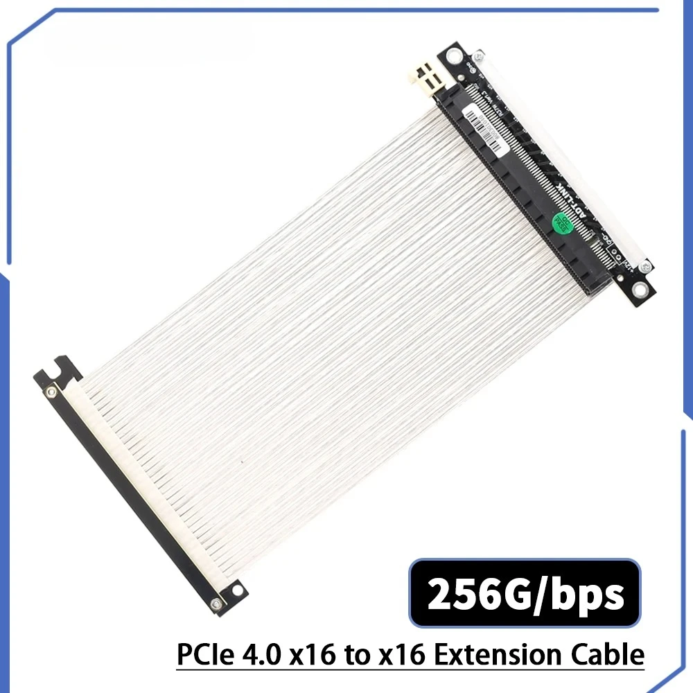 Cable de extensión de tarjeta gráfica PCI-E x16 4,0 3,0 doble inverso, velocidad completa estable Gen4/3 para chasis ITX A4, negro, plateado, R33UF-TU - imagen 2