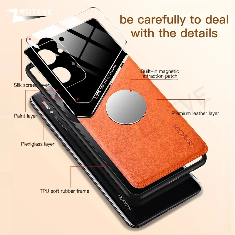 Funda Realme10 Pro Zroteve de cuero PU para coche, funda dura magnética para PC para OPPO Realme 10 11 Pro Plus + Realme11 Pro + 5G - imagen 3
