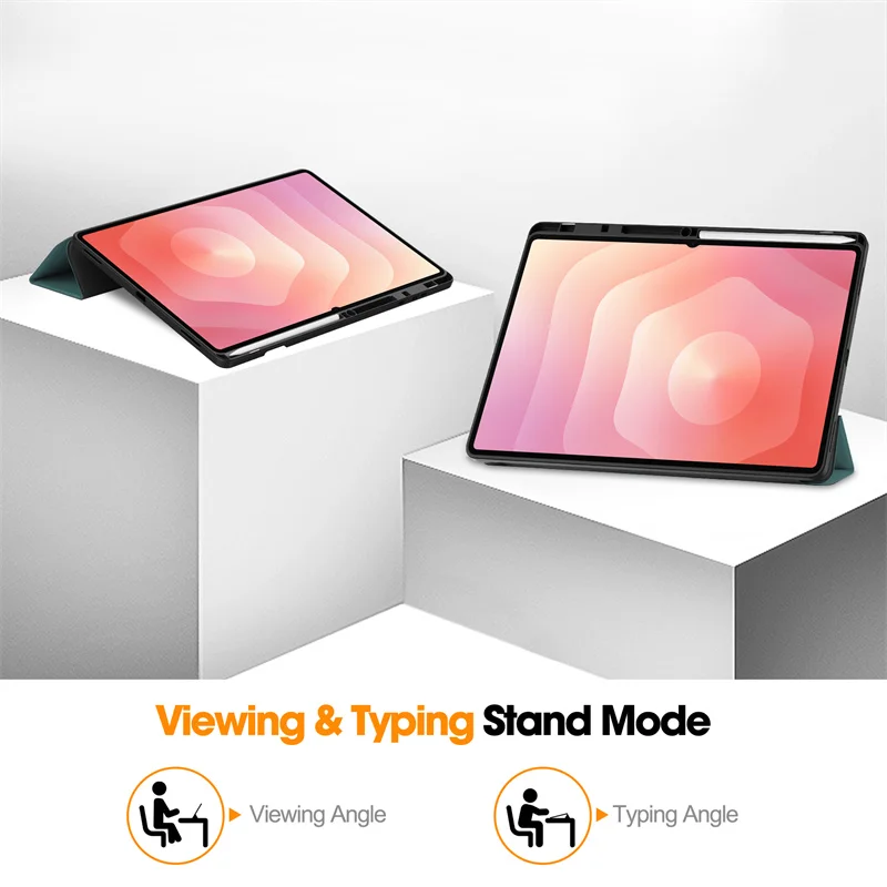 Para Samsung Tab S11 Ultra funda con portalápices funda inteligente magnética de cuero PU triple para Galaxy Tab S11 Ultra funda de 14,6 pulgadas - imagen 5