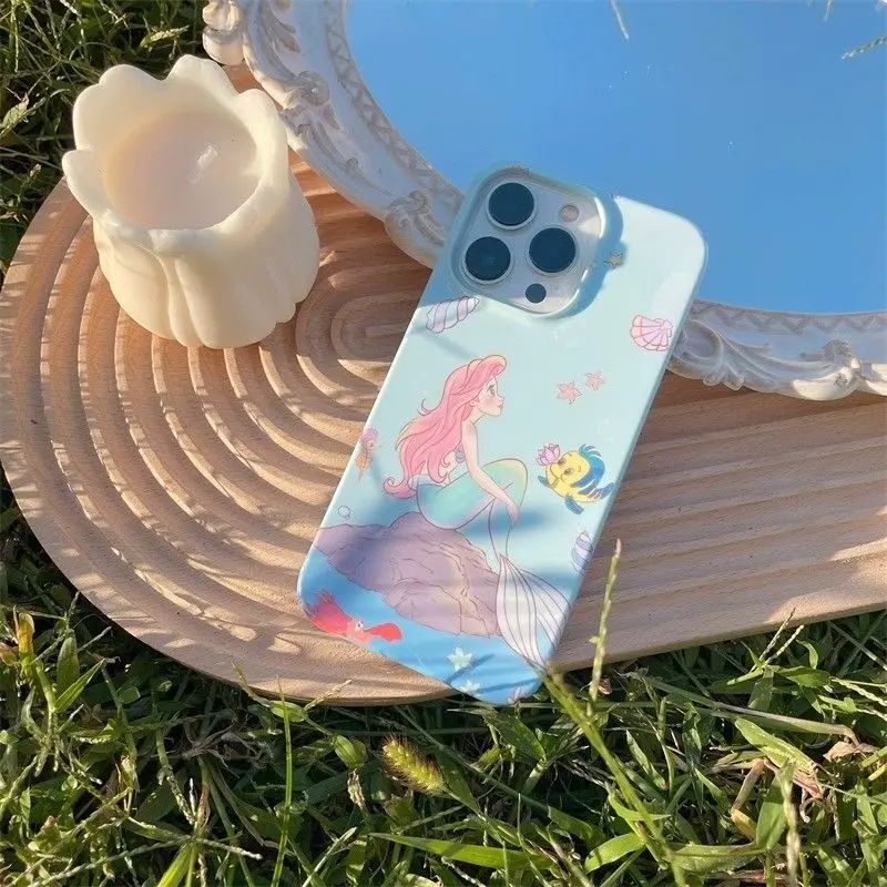 The mermaid princess looked up Phone Case For iPhone 16 15 14 13 12 11 Pro Max 7 8 Plus XR XS Max Lovely Anti Fall Kawaii Cover - imagen 2