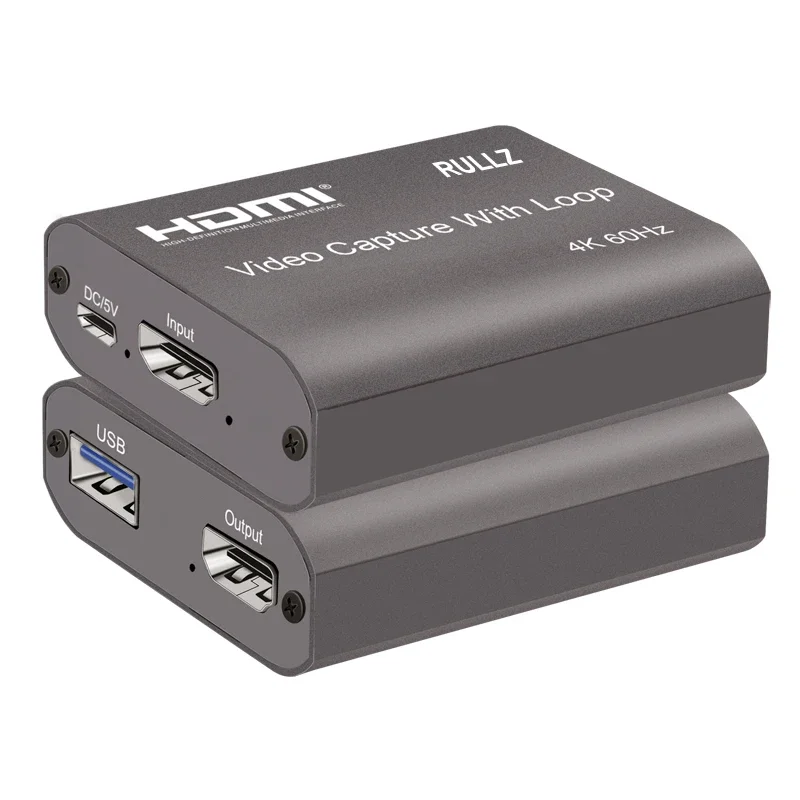 Tarjeta de captura HDMI de bucle de entrada 4K 60Hz, dispositivo de grabación de juegos de 1080p, micrófono grabador de vídeo USB 3,0 2,0 para PS3, PS4, Xbox, transmisión en vivo - imagen 4