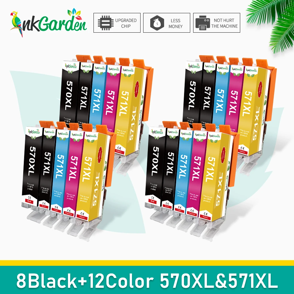 InkGarden 570 571 XL cartucho de tinta 570XL para impresora Canon PGI-570 CLI-571 Compatible con PIXMA MG5700 TS5055 TS9050 TS9055