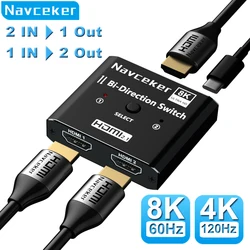 Navceker Conmutador HDMI 2.1 8K/60Hz para TV y Monitores