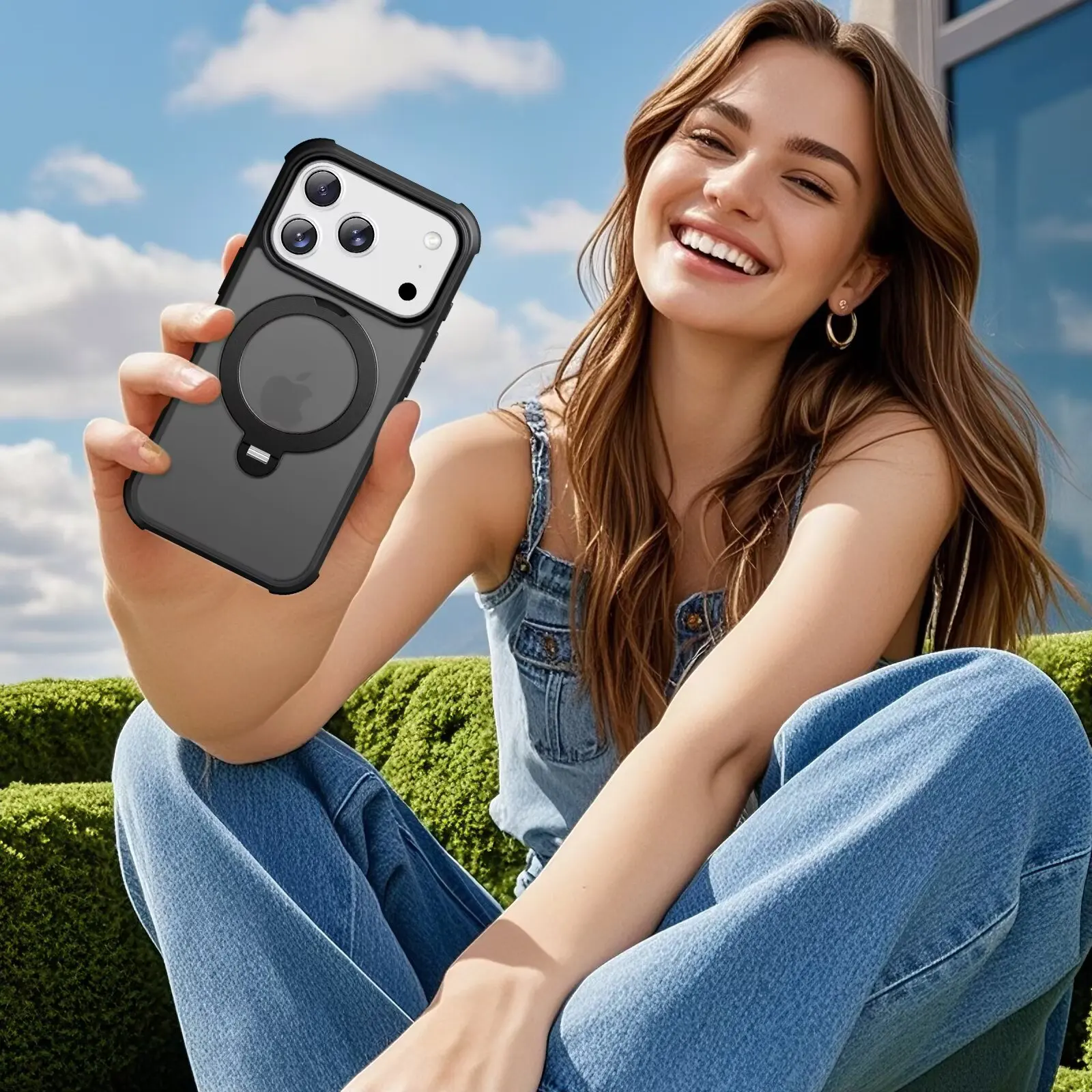 Para Apple iphone 17 Pro Max 17 Air funda dura 360 anillo soporte cubierta trasera protectora magnética para iphone 17 16 15 14 13Pro Max Shell - imagen 3