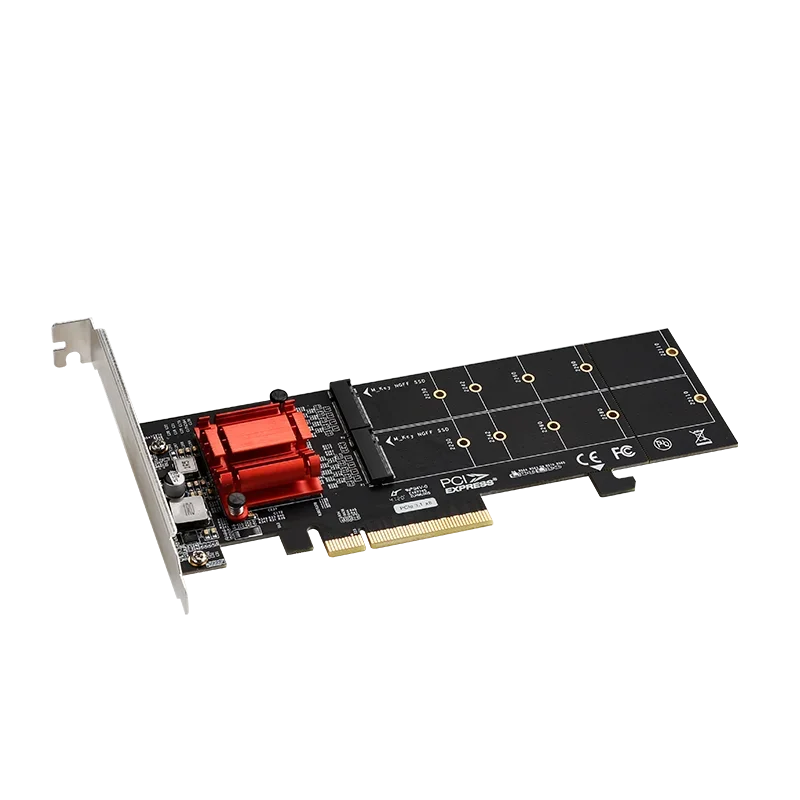 PCIe 3,1 x8 ASM1812 a 2 puertos M.2 NVMe SSD adaptador tarjeta de expansión Dual mkey nvme a pci-e convertidor - imagen 4
