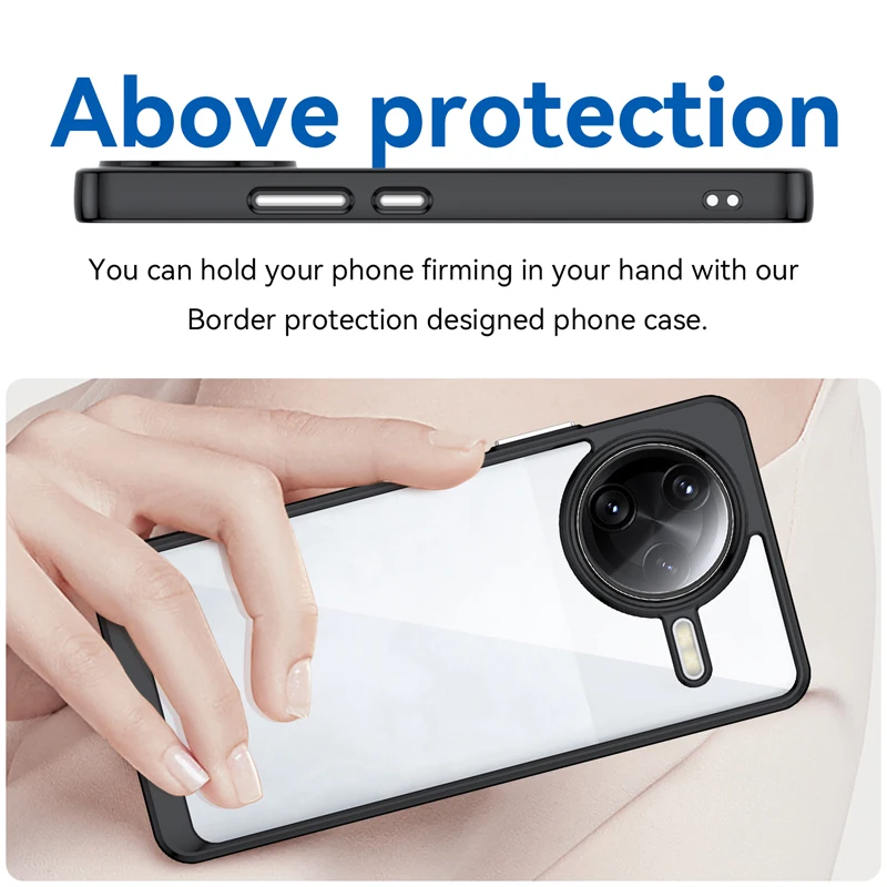 Para Xiaomi Redmi K80, K80 Pro чехол ELVEV PC duro transparente colorido + cubierta trasera protectora de TPU - imagen 3