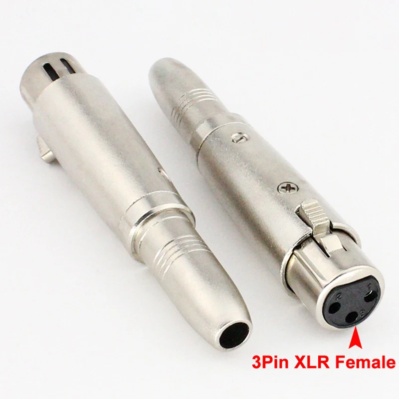 1 Uds 6,35mm hembra a 3 pines XLR macho/hembra enchufe de conversión 6,35 6,5mm conector convertidor adaptador de Audio para micrófono estéreo - imagen 5