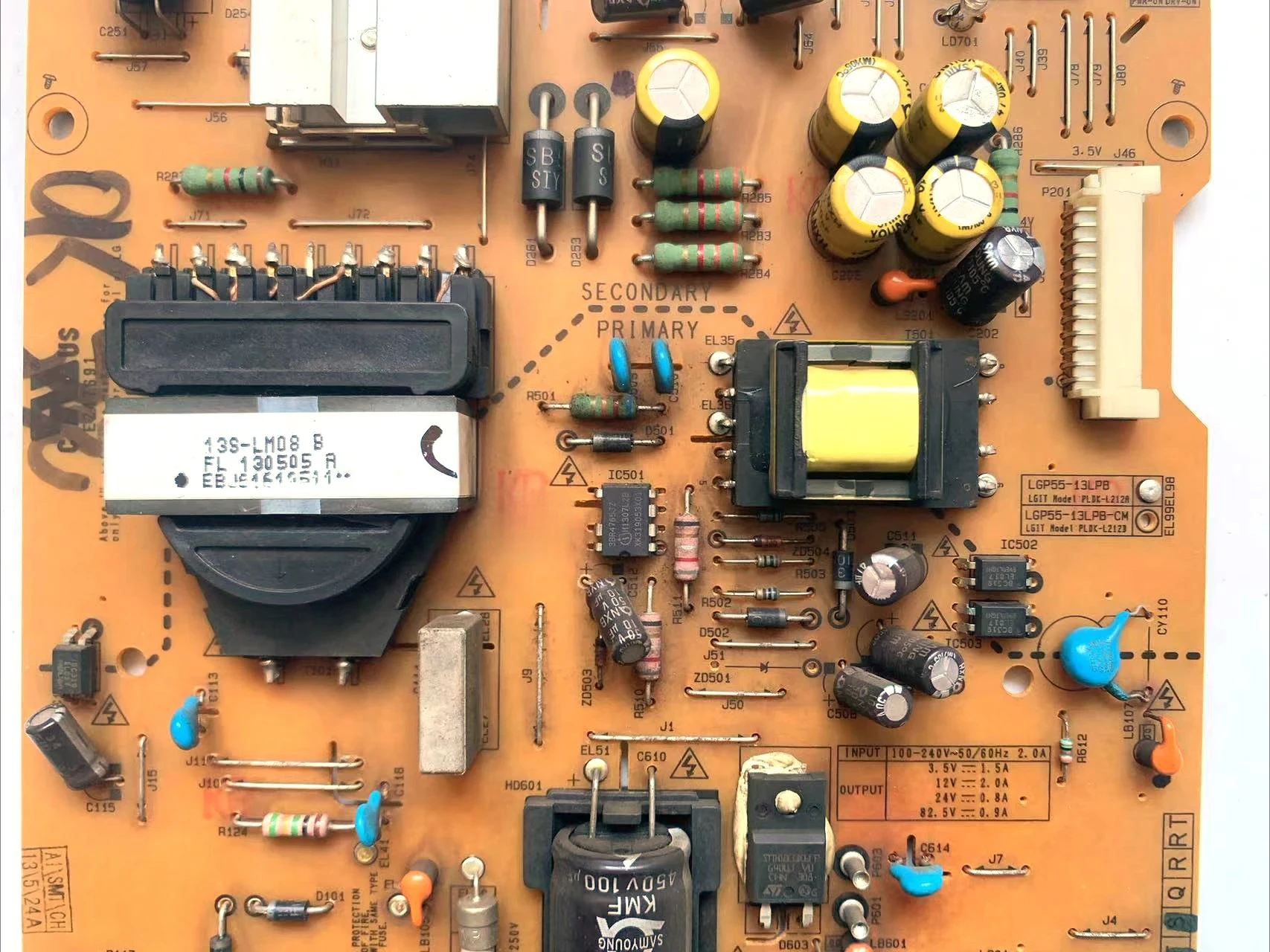 EAX64905801 (1,8) = EAX64905801 (1,9) = EAX64905801 (2,0) EAY62811001 Placa de alimentación de LGP55-13LPB para TV 55LA6900 55LA6970 55LA7400 - imagen 3