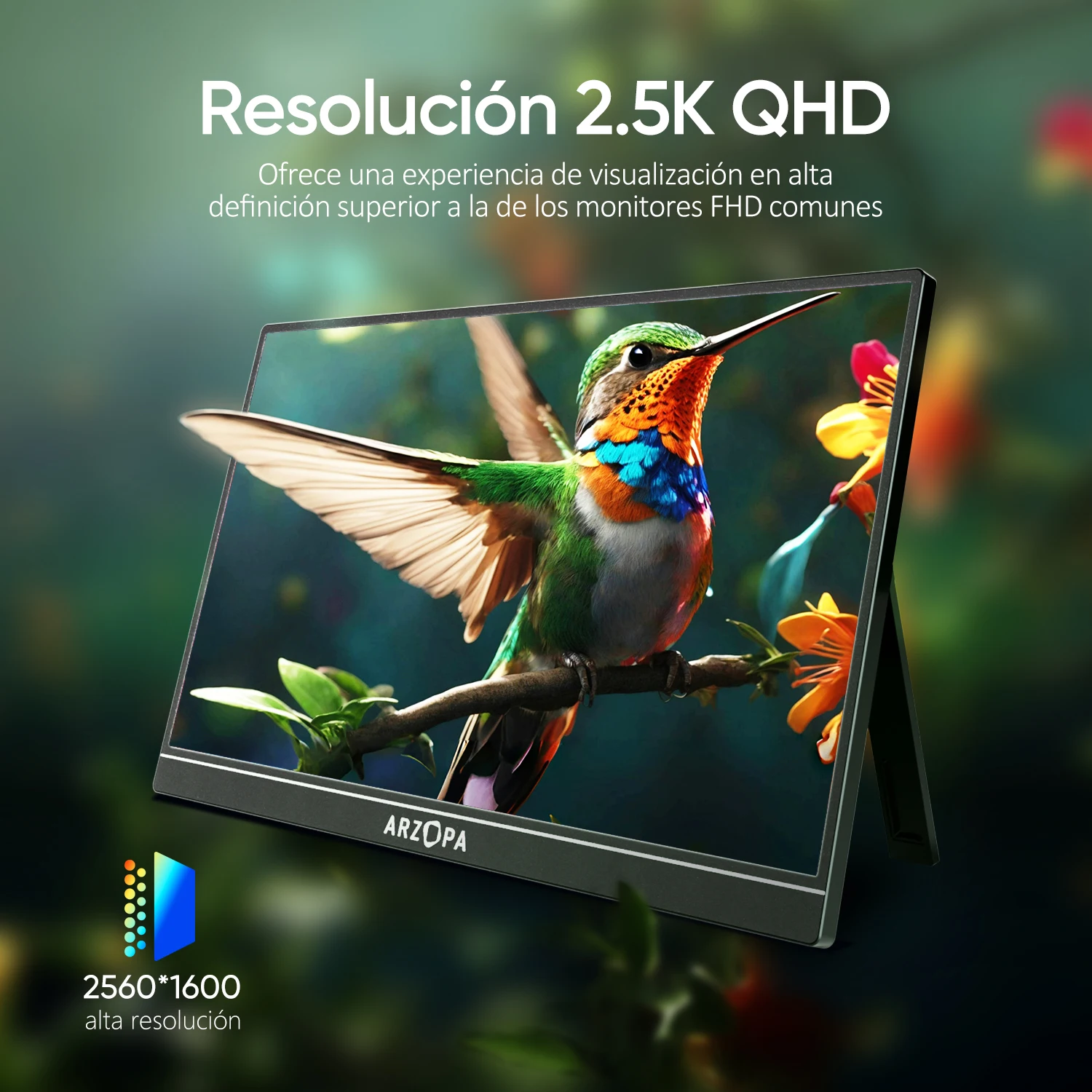 ARZOPA-Monitor portátil 2K de 16 pulgadas, pantalla IPS 16:10 con mini hdmi tipo c, segunda pantalla para MAC/portátil/PC/Xbox/PS4/5/Switch, Z1RC - imagen 4