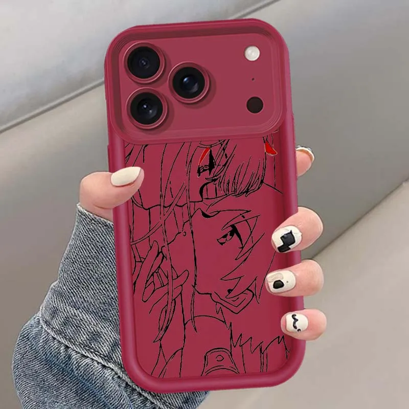 Zero Two Darling Cover para Apple iPhone 17 Air 16 16E15 14 13 12 11 X XR Pro Max Eye Ladder funda de teléfono - imagen 5