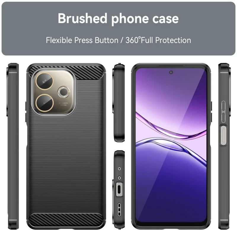 Para cubierta OPPO A5 Pro funda OPPO A5 Pro Capas nuevo teléfono parachoques trasero armadura a prueba de golpes suave TPU fibra de carbono para Fundas OPPO A5 Pro - imagen 3