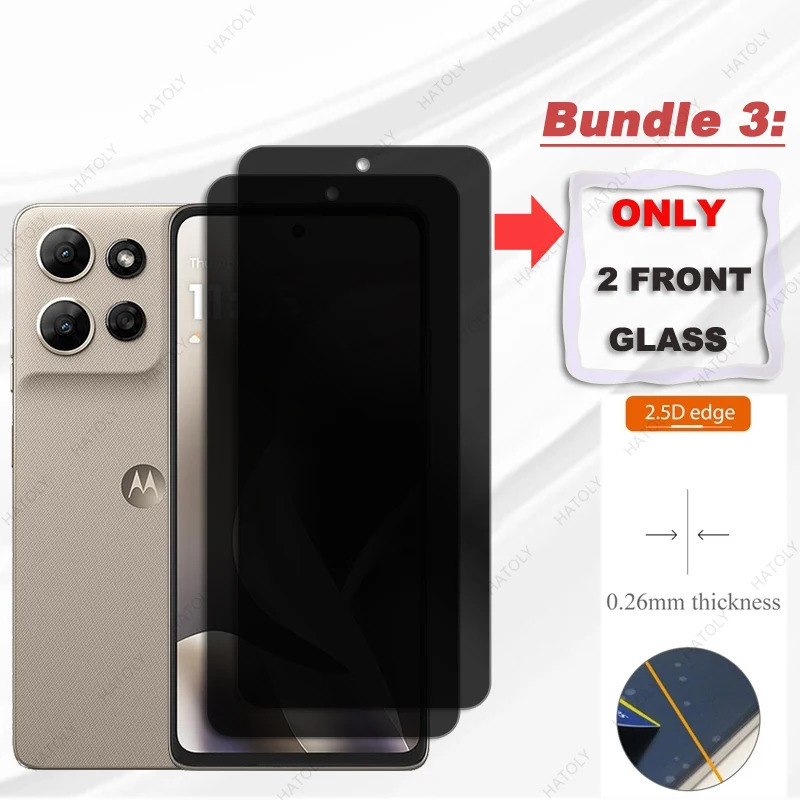 Para Motorola Moto G Power 2026 Protector de pantalla de privacidad de vidrio para Moto G Power 2026 película Protector de lente de cámara de vidrio antiespía - imagen 3