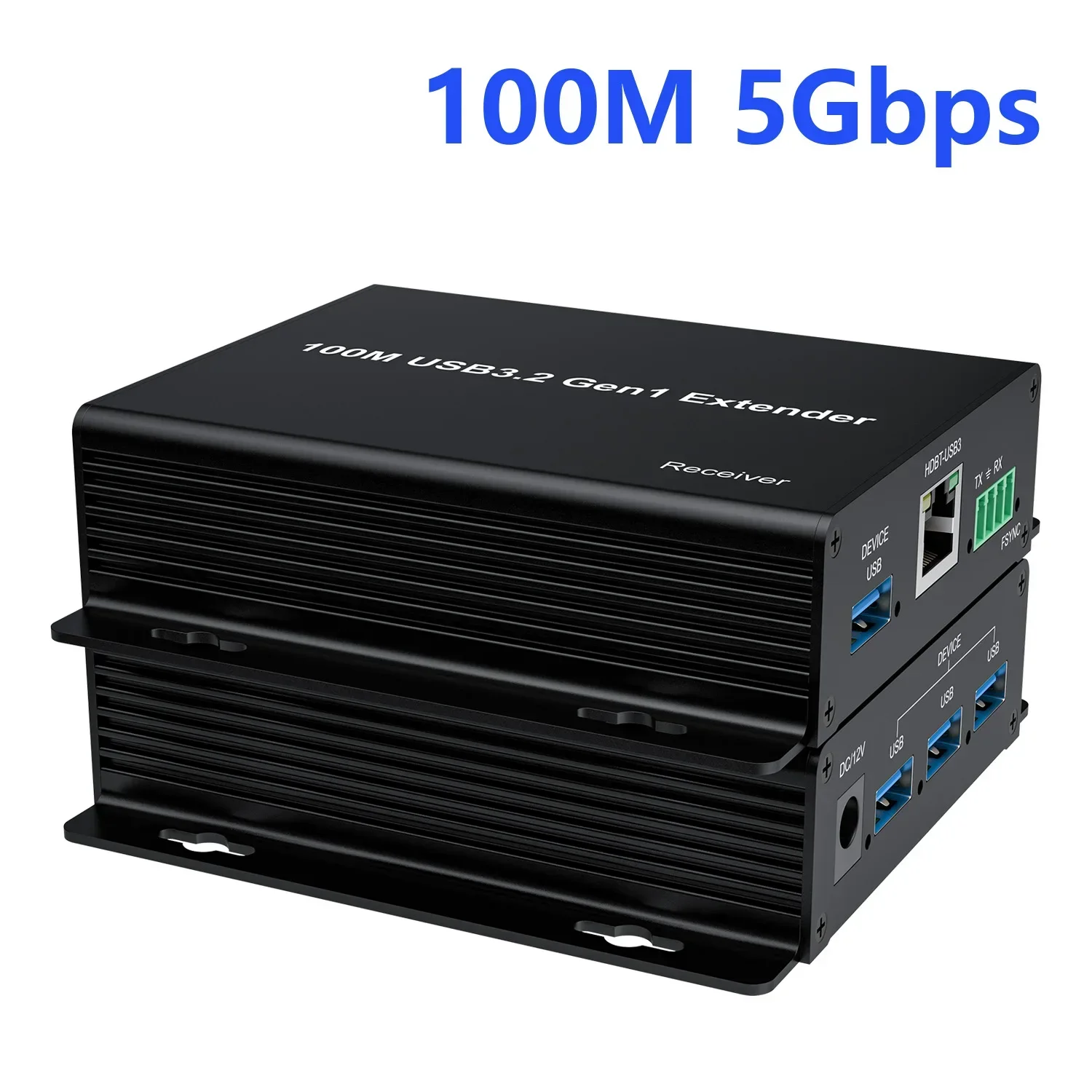 Extensor USB 3,2 Gen1 sobre Cable Rj45 CAT6A 100M 4 puertos SuperSpeed USB 3,0 extensor 5Gbps transferencia de datos compatible con impresora de cámara web - imagen 2