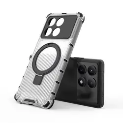 Funda Transparente MagSafe con Soporte para Xiaomi Poco X6 Pro / F6 Pro