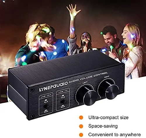 Interruptor de Audio XLR RCA totalmente equilibrado 2 en 2 salidas con controlador de volumen preamplificador pasivo altavoz activo Selector caja conmutador - imagen 5