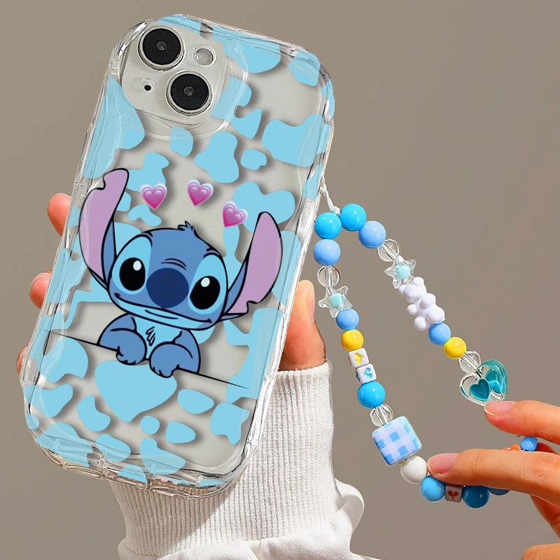Funda de Tpu con cadena de puntada de dibujos animados para Samsung, S23, S22, S24 Plus, S21 Ultra, S20, S21 FE, Galaxy A54, A34, A32, A52, A22, A24, A23, A13, A14, A52S