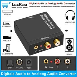 Convertidor DAC Digital a Analógico Coaxial/Óptica a RCA 3.5mm