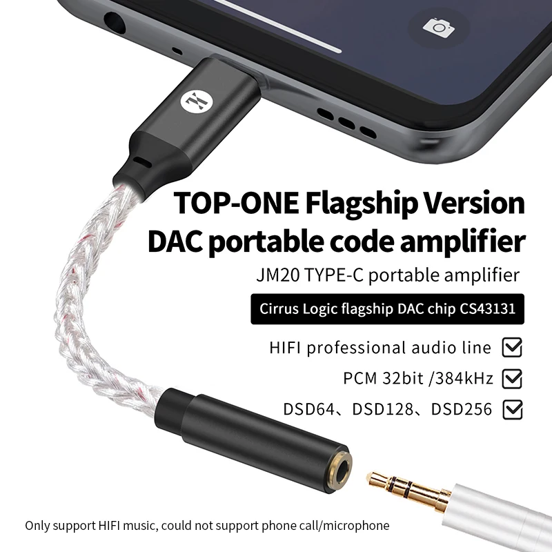 JCALLY JM20 Max CS43131 tipo C a 3,5mm HiFi DAC JM20 decodificación de Audio Digital USB C adaptador de amplificador de auriculares para Android iPhone 15 16 - imagen 3