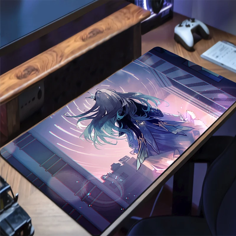 Alfombrilla de ratón con estampado HD de Anime, alfombrilla de ratón para juegos h-honkai Star Rail Firefly, alfombrilla de ratón de goma para escritorio de ordenador, alfombrilla de teclado antideslizante para Gamer - imagen 4