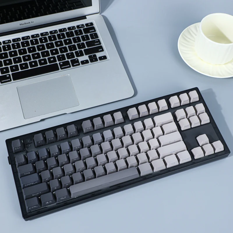 Polar Day PLUS Keycaps OEM perfil minimalista gris gradiente Keycaps MAC Side Top PBT retroiluminado Keycap para teclado MX
