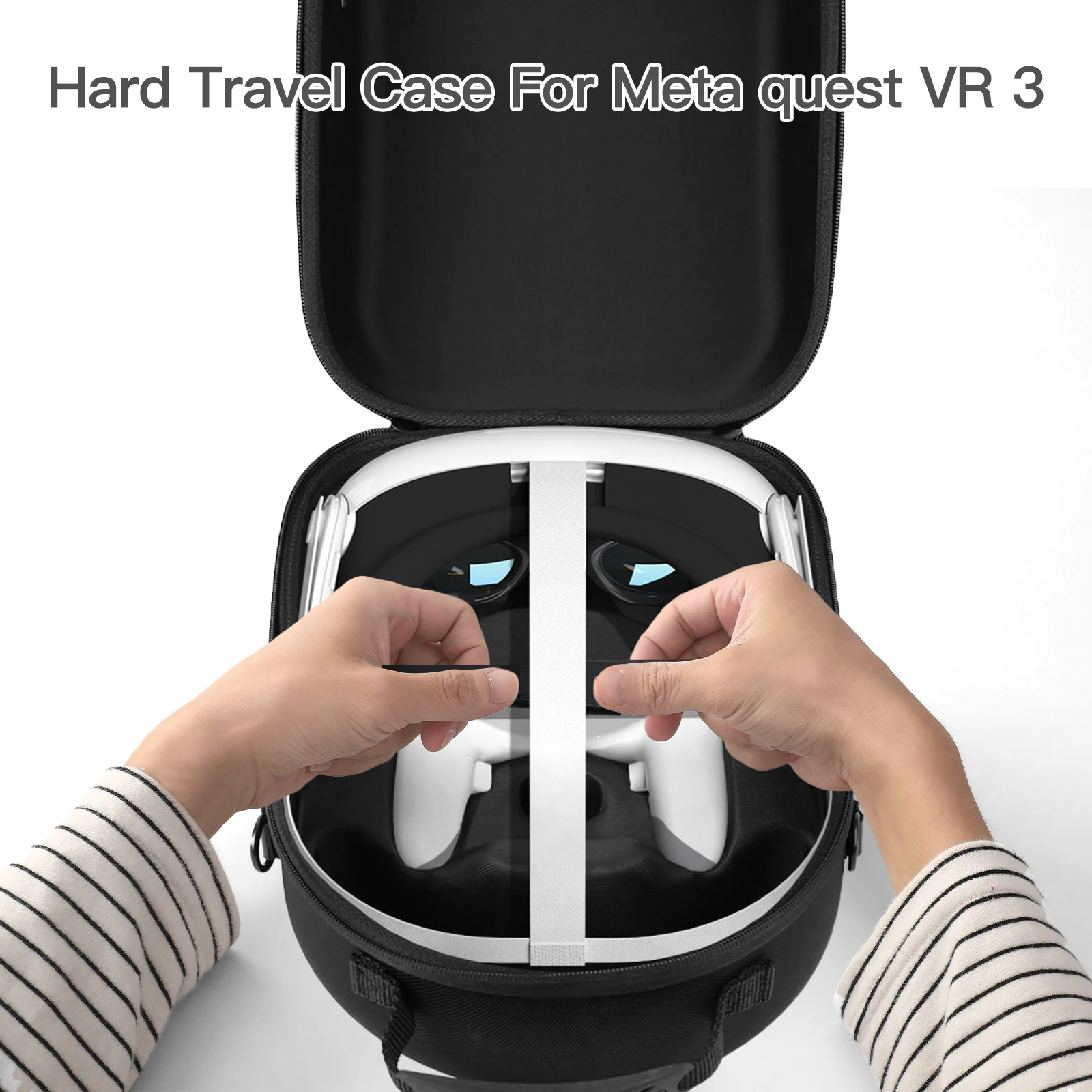 Bolsa de almacenamiento para gafas de realidad virtual, estuche de transporte de viaje de carcasa dura EVA con correa para el hombro, accesorios para Meta Quest 3 VR - imagen 5