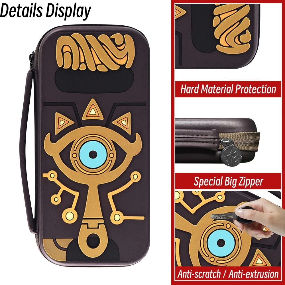 Bolsa de almacenamiento protectora de gran capacidad para Switch 2, bolso protector para NS2, bolsa de viaje, estuche de pizarra Sheikah con 12 ranuras para tarjetas de juego - imagen 5