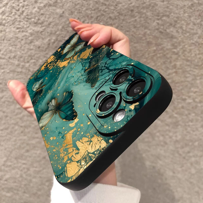 Funda de teléfono con diseño de mariposa minimalista para Xiaomi Poco F7 F6 F5 X6 X5 X3 X7 M6 Pro, funda de parachoques de silicona mate a prueba de golpes - imagen 2