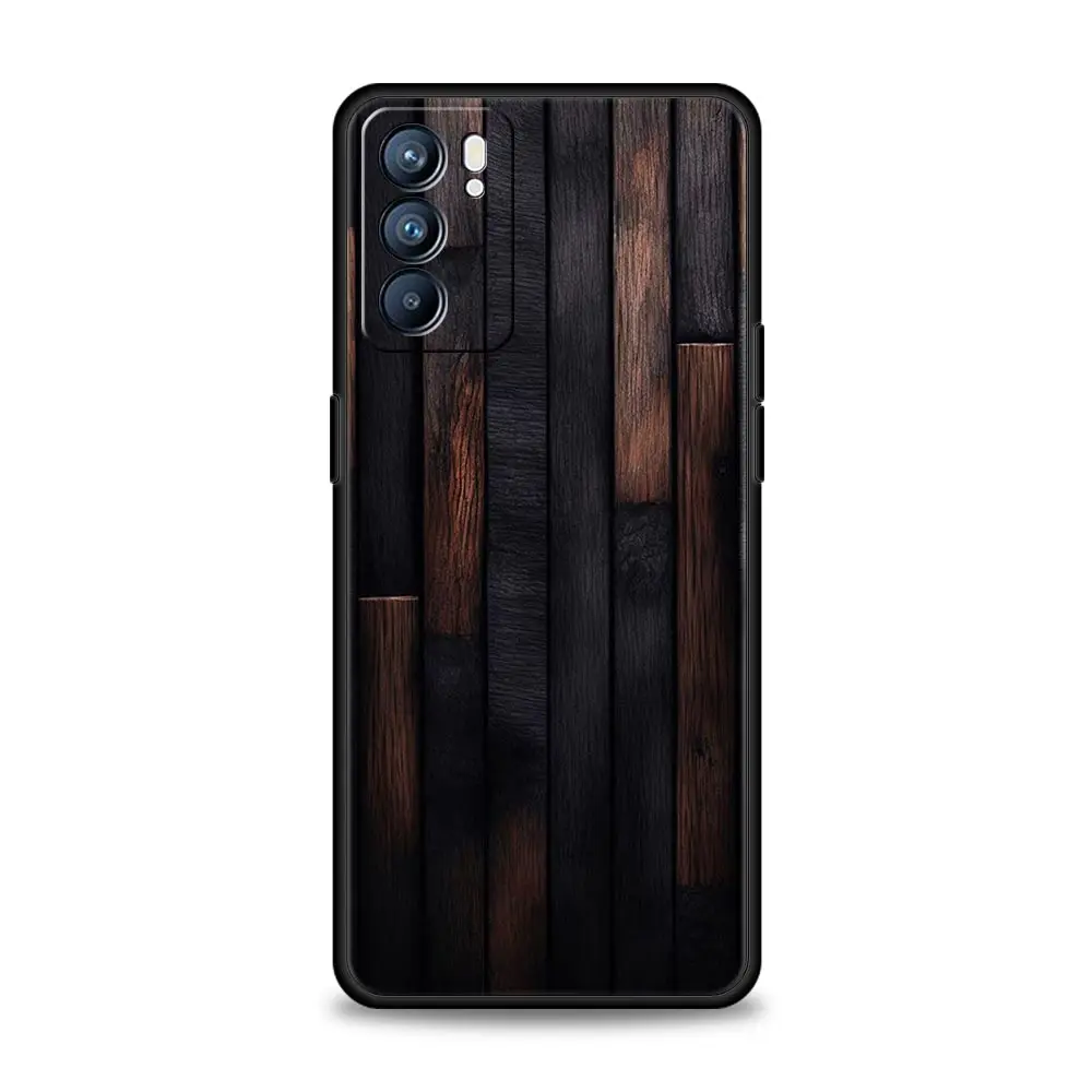 Funda de teléfono de madera geométrica de bosque para Oppo Reno8 Reno7 Reno6 Pro A54 5G Find X6 X5 A53 A52 A9 A15 A95 A17 A16 A76 A57 A31 - imagen 5