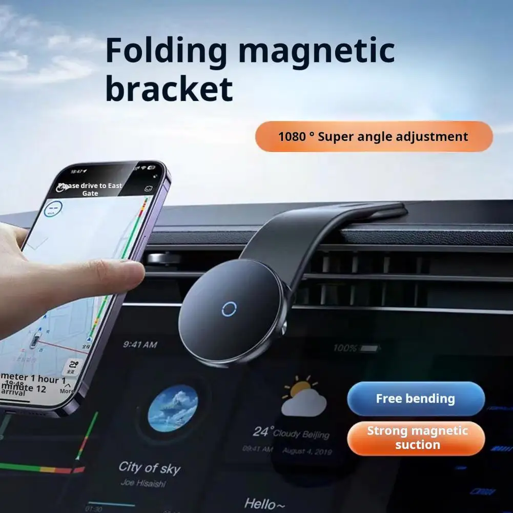 Soporte de teléfono ajustable para coche, cargador magnético de carga inalámbrica rápida de 15w para Iphone 15/14/13/12 Pro Max y Magsafe - imagen 3