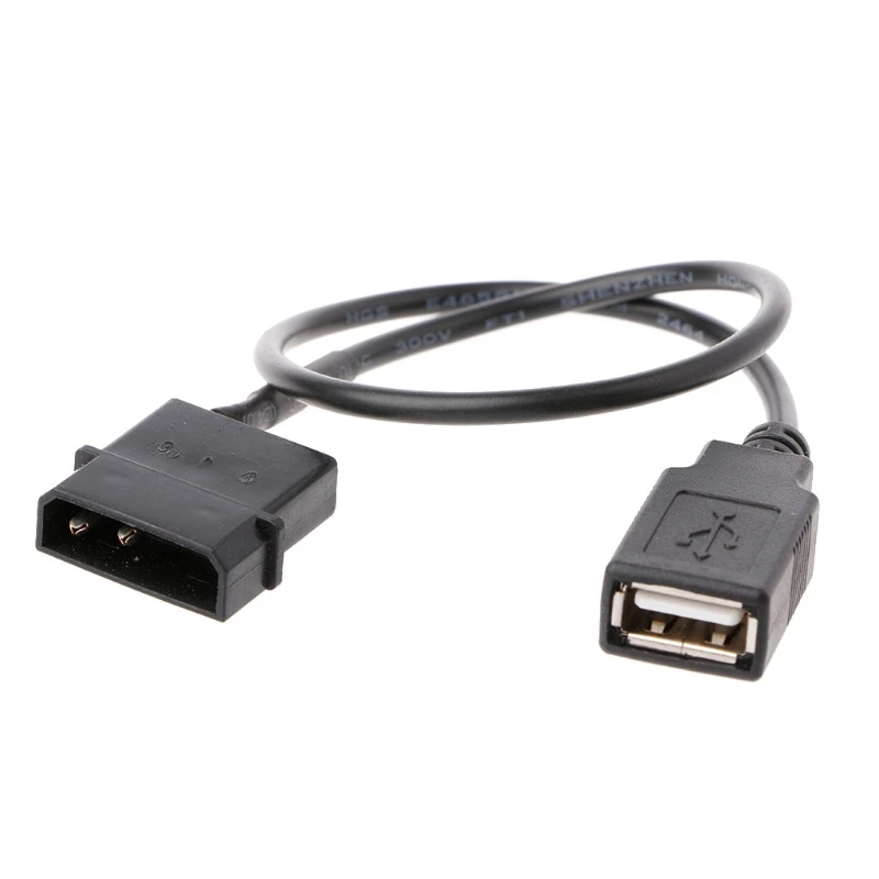 Câble adaptateur d'alimentation interne 5V, 30cm, 2 broches IDE Molex vers USB 2.0 Type A femelle - imagen 3