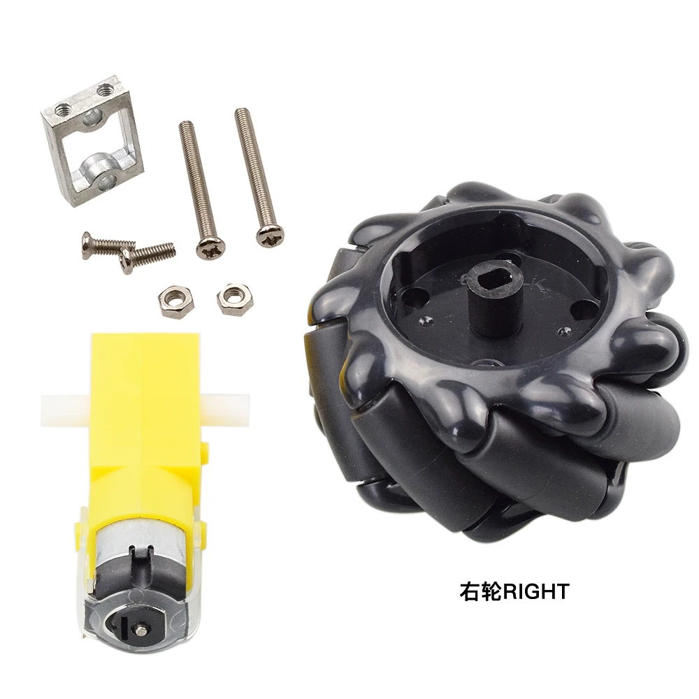Mecanum-rueda Omni de 4 piezas y 60mm, Motor TT de 4 piezas, soporte de Motor TT para Arduino, proyecto de bricolaje, Raspberry Pi, piezas de juguete RC - imagen 4