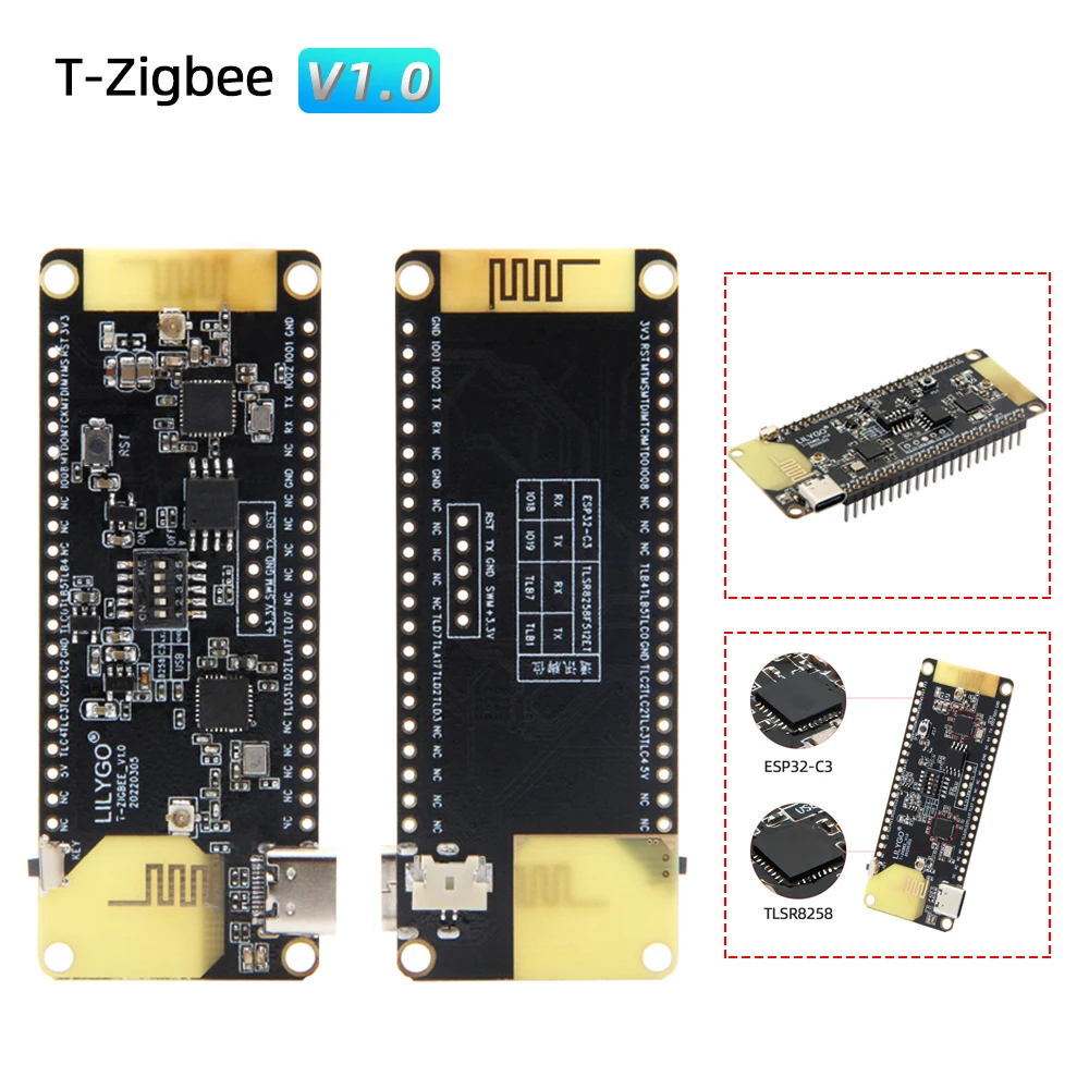 LILYGO®T-zigbee-Placa de desarrollo IOT de Ultra baja potencia, módulo de Control inteligente, WiFi, Bluetooth, ESP32-C3, TLSR8258, para Xiaomi