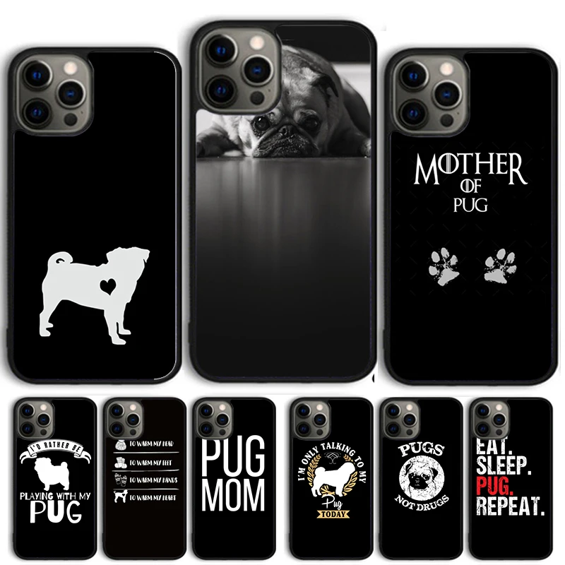 Funda de teléfono con dibujos divertidos de Pug para iPhone 17 Air 16 15 14 11 12 13 Pro MAX Plus