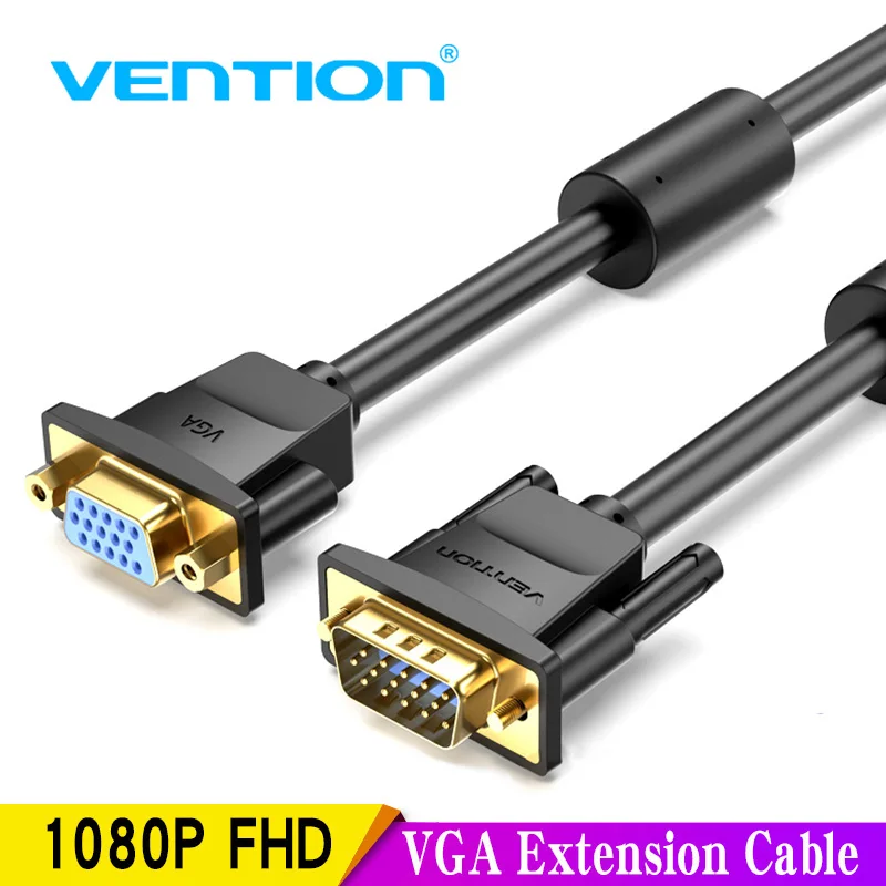 Vention-Cable de extensión VGA de alta calidad, extensor macho a hembra de 1m, 1,5 m, 2m, 3m, para Monitor de proyector de ordenador, 5m