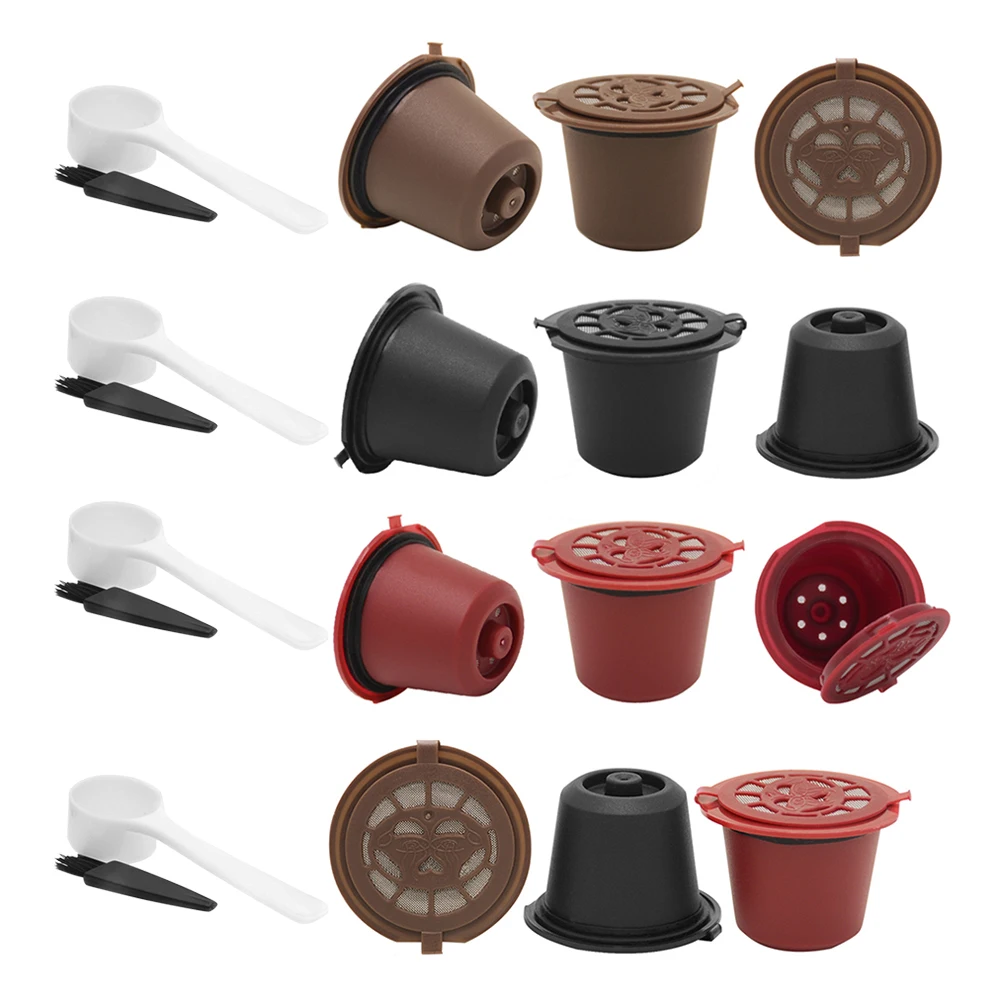 Filtros de cápsulas de café reutilizables recargables, 3 piezas, para máquina Nespresso