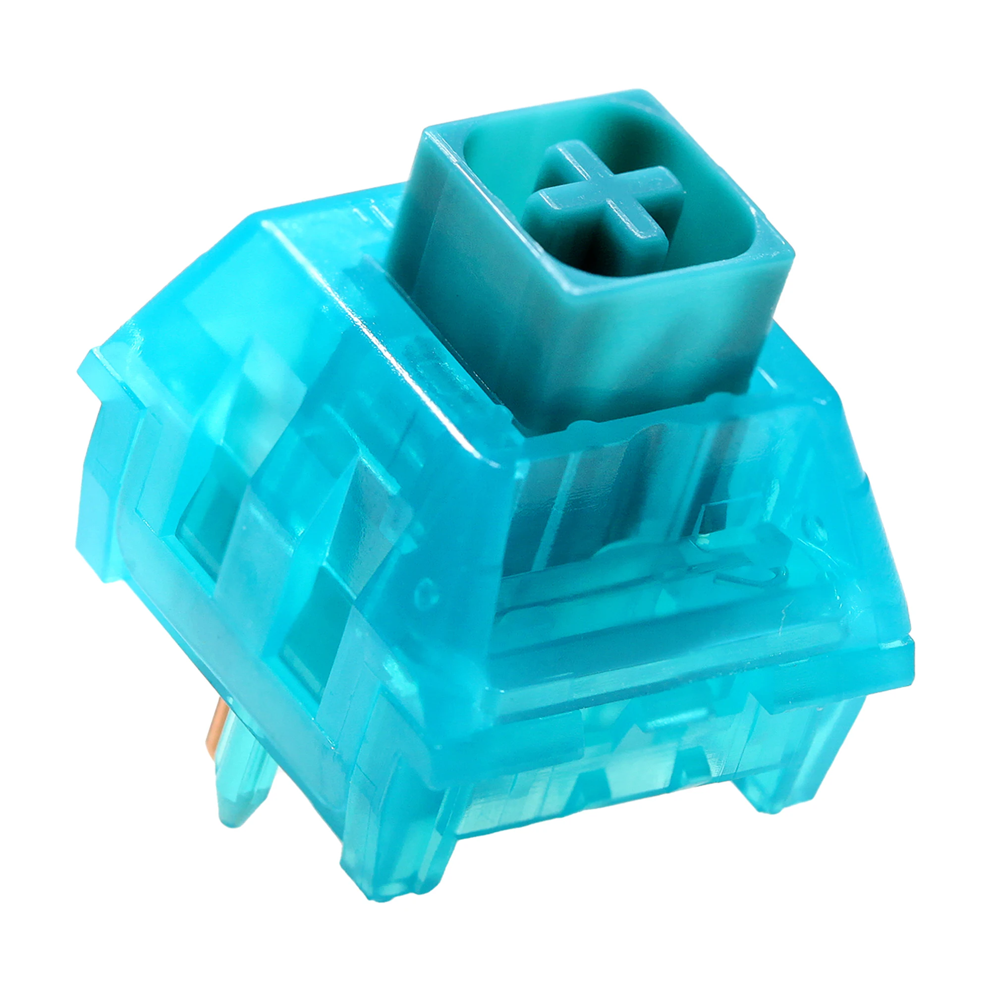 Kailh BOX interruptor de Jade de medianoche para juegos, Teclado mecánico MX Stem, 5 pines, PC, interruptores azules Clicky como caja blanca