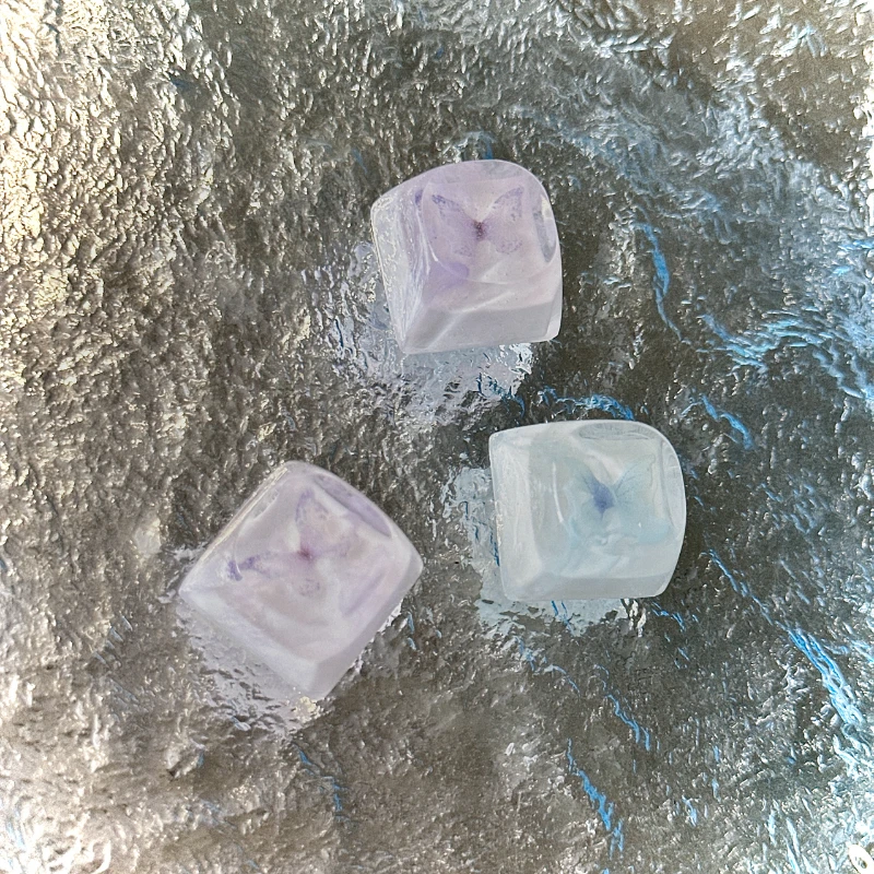 MiFuny-teclas con tema de mariposa, resina transparente artesanal, teclas bonitas personalizadas con arena movediza para teclado mecánico, accesorios para regalos