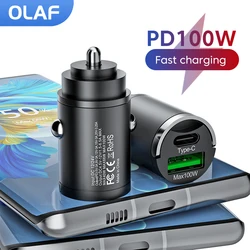 Olaf Cargador Coche 100W USB-C Compatible iPhone Samsung Xiaomi Huawei