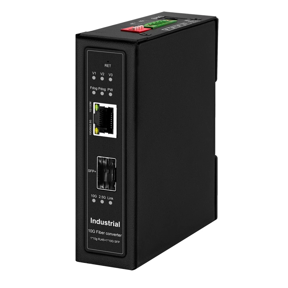 Convertidor de medios de fibra industrial 10Gbe gestionado por web 10G POE o NO con 10G sfp+ - imagen 2