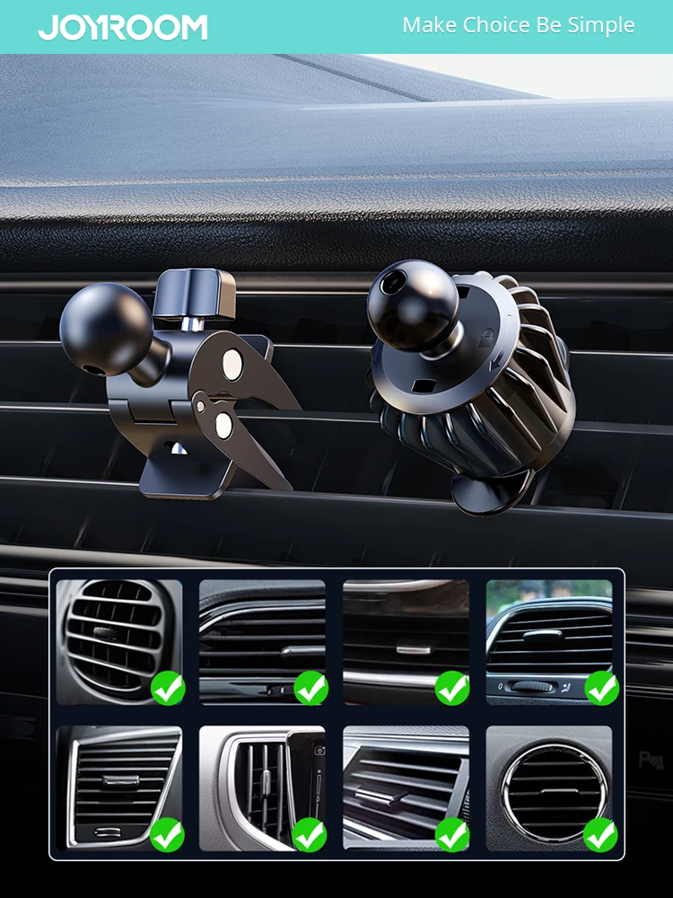 Clip de salida de aire para coche, soporte para teléfono móvil con bola de unión para coche y cargador de coche inalámbrico, soporte para teléfono de bicicleta, varilla curva - imagen 4