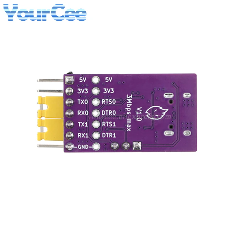 Módulo de puerto serie TTL USB a 2 canales tipo C 3Mbps módulo de conversión de comunicación de Chip CH342 de alta velocidad 5 uds/1 ud. - imagen 5