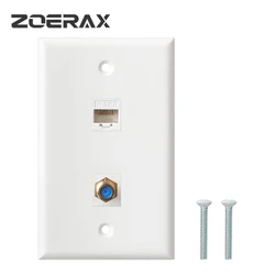 ZoeRax Placa Pared Keystone Ethernet Coax Cat6 – Resistente
