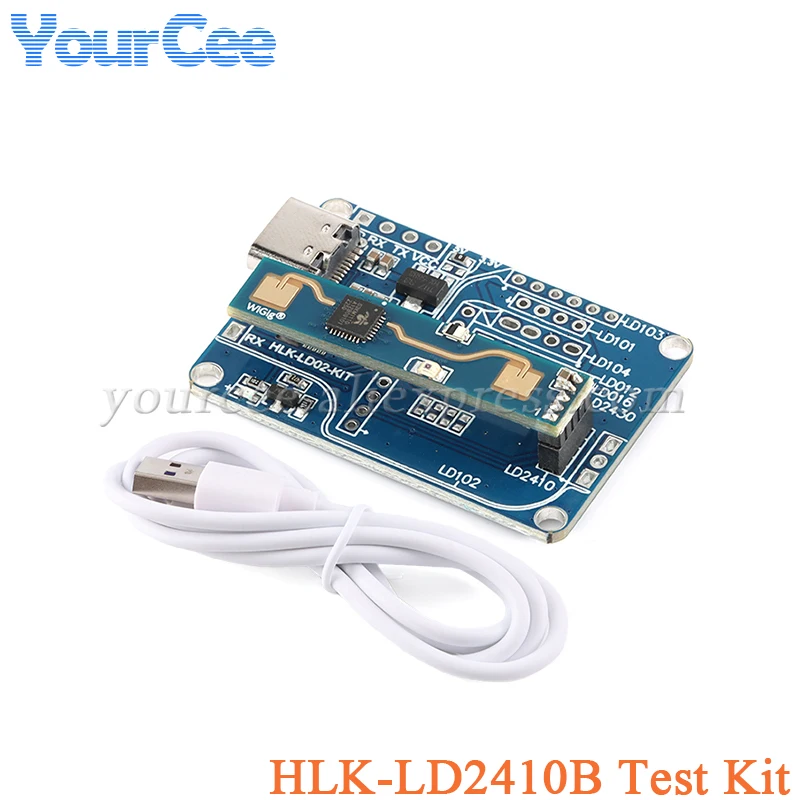 Kit de test de HLK-LD2410B sat 2410 24GHz 5V haute sensibilité présence humaine détection d'état Radar détection battement de coeur capteur Tech bricolage
