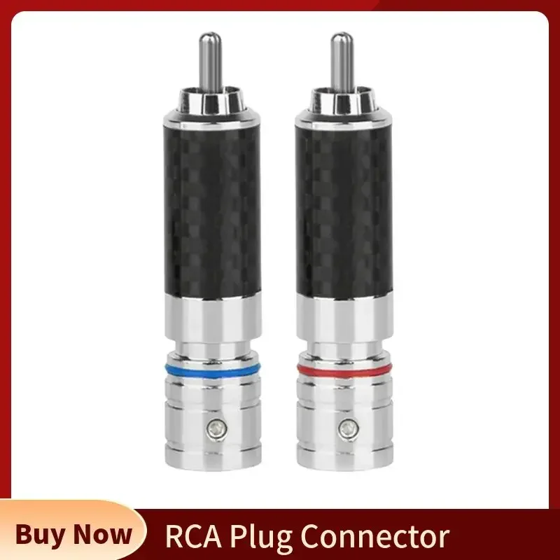Conector RCA para Terminal de altavoz, conector macho para auriculares, carcasa de fibra de carbono, conector de Audio Chapado en cobre dorado y Rodio, electrónica de consumo - imagen 2